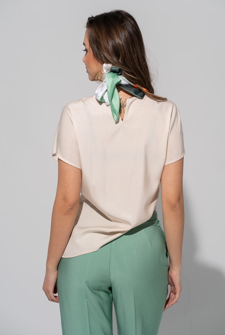 Bluza cu model lejer RAYNA, Hermosa, crem - Img 5