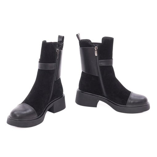 Botine dama din piele intoarsa, Epica 1XS70025A 01-N, negru - Img 4