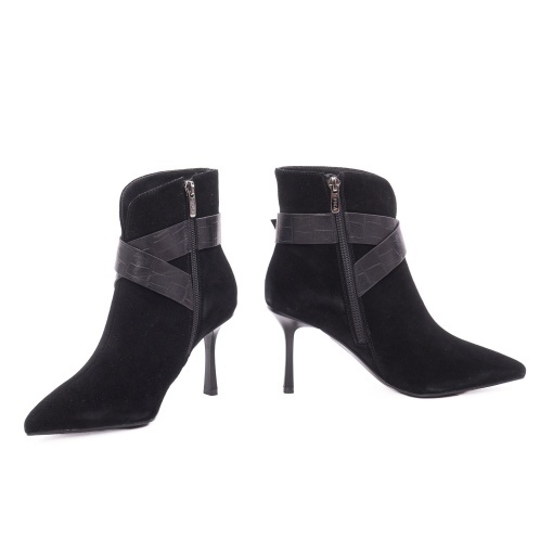 Botine dama din piele intoarsa, Epica 36B99-UM3575-015B2 01-I, negru - Img 3