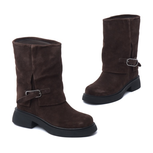 Botine dama din piele intoarsa, Epica, 7QXS70008B 02-I, maro - Img 2