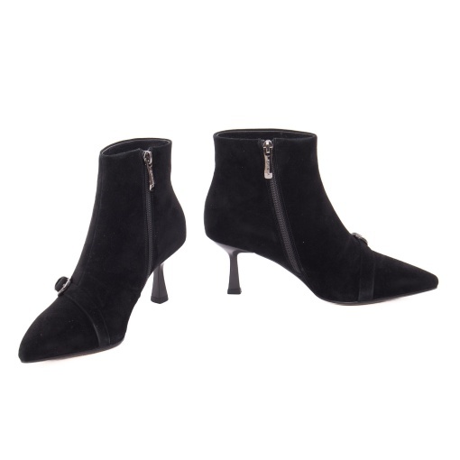 Botine dama din piele intoarsa, Karisma 324A584-38B-12 01-I, negru - Img 3