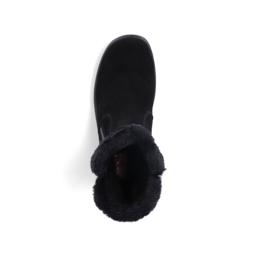 Botine damă din piele intoarsa neagră, cu tehnologie RiekerTEX, L7162-00 - Img 7