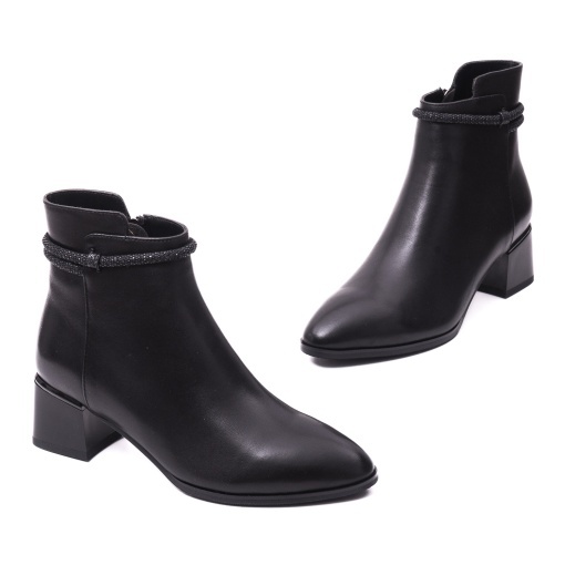 Botine dama din piele naturala, Epica, K3K370038A 01-N, negru - Img 2