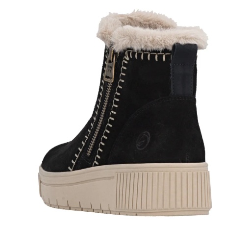 Botine dama din piele naturala intoarsa, Remonte D3B70-03, negru - Img 5