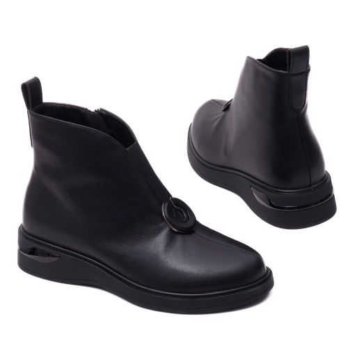 Botine dama din piele naturala, Karisma JYJY70002B 01-N, negru - Img 3