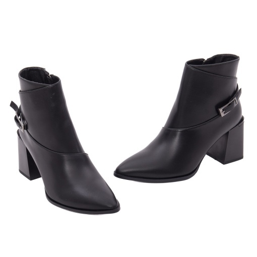 Botine dama din piele naturala, PASS Collection 3AC6518-K236 01-N, negru - Img 2