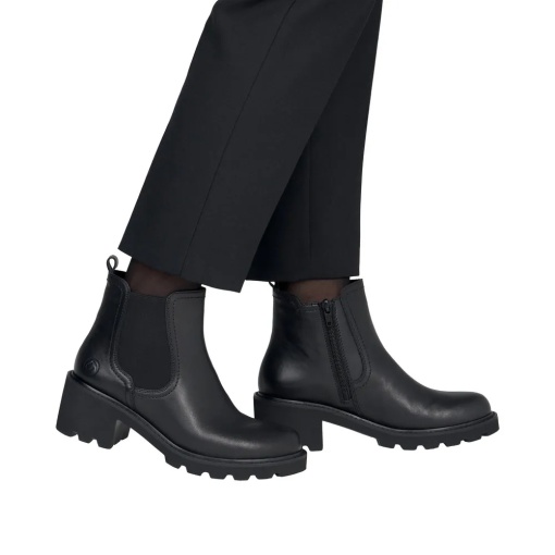 Botine dama din piele naturala, Remonte D0A70-00, negru - Img 2