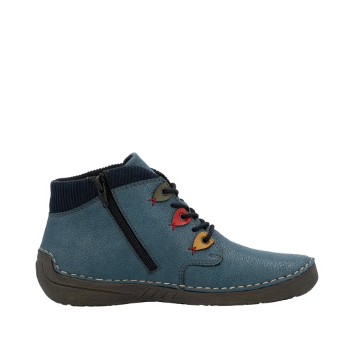 Botine dama din piele naturala, Rieker, 52544-14, albastru - Img 6