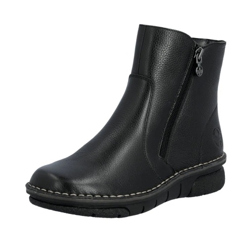 Botine dama din piele naturala, Rieker 73365-00, negru - Img 2