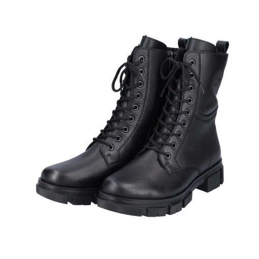 Botine dama din piele naturala, Rieker Y7116-00, negru - Img 3