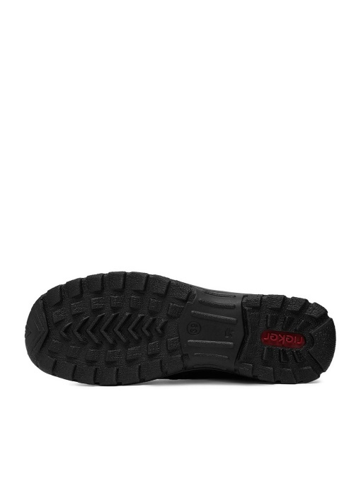 Botine damă negre Rieker L7179-00 cu blană și fermoar, piele naturală - Img 5