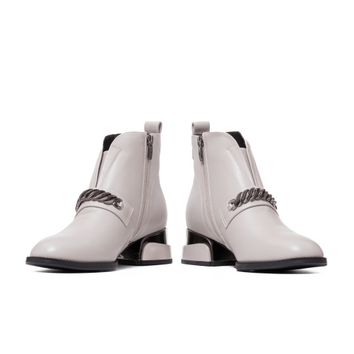 Botine gri din piele, Z921B224-B560-YP1054B 14-N - Img 4