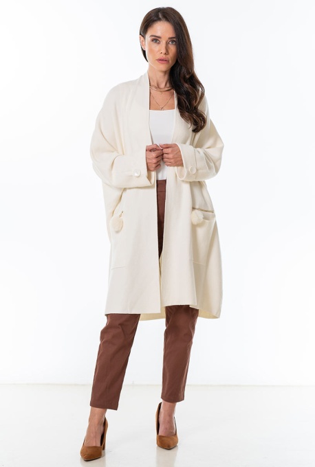 Cardigan dama - Ecru - marime unica - Img 7