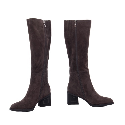Cizme dama din piele naturala intoarsa, Feeling D302-3237, maro coffee - Img 3