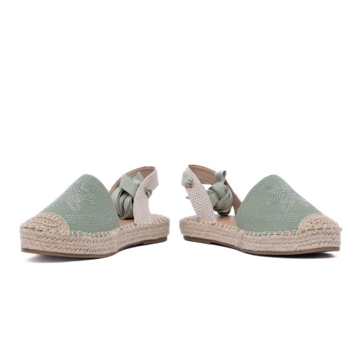Espadrile tip sandale, cu talpă din iută, 1W70429 06-T, verde - Img 5