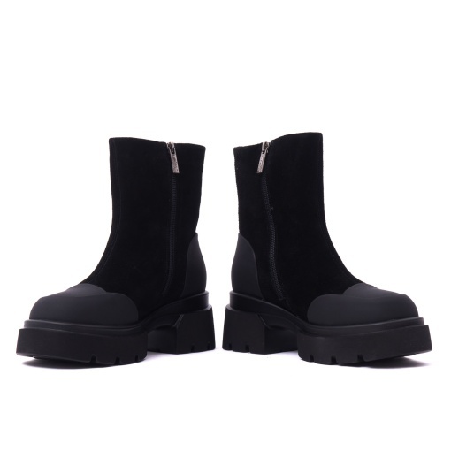 Ghete dama din piele intoarsa, PASS Collection, 1M490025 01-I, negru - Img 5