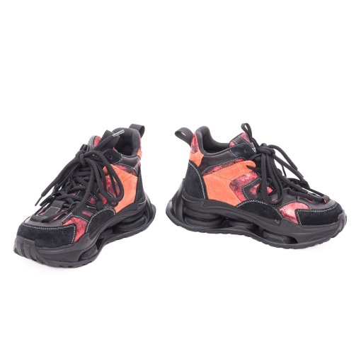 Ghete dama din piele mix, Gryxx 136889A L2-Z, negru diverse - Img 3