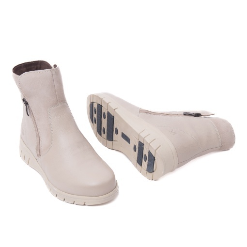 Ghete dama din piele naturala, Caprice 9-26454-45 408 BEIGE COMB - Img 3