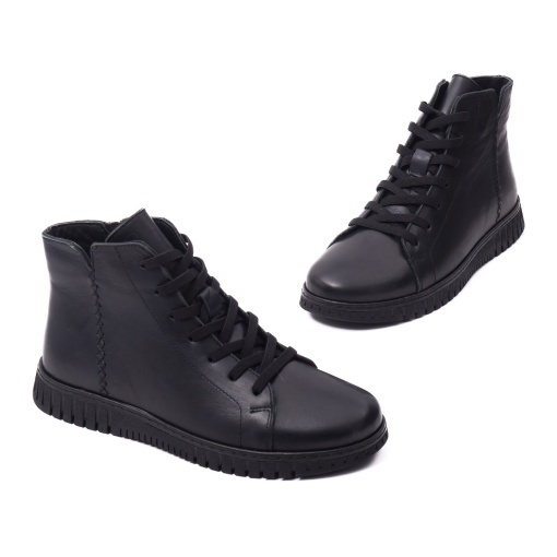 Ghete dama din piele naturala, Dogati 23661, negru - Img 2