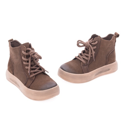Ghete dama din piele naturala, Feeling 86683, maro coffee - Img 2