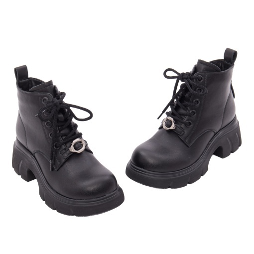 Ghete dama din piele naturala, PASS Collection 1M490012A 01-N, negru - Img 2