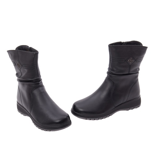 Ghete dama din piele naturala, PASS Collection 1X490026 01-N, negru - Img 2