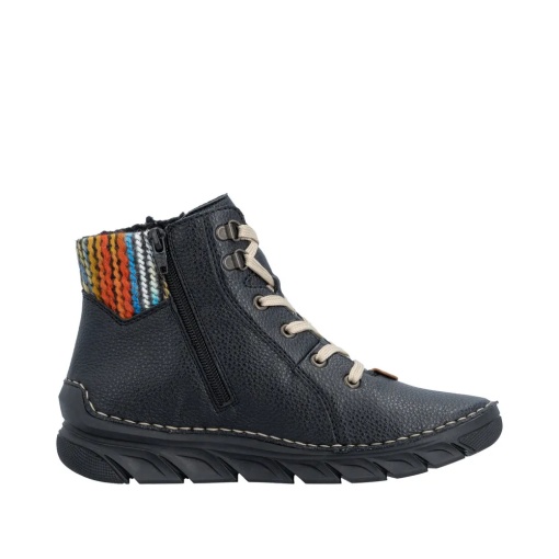 Ghete dama din piele naturala, Rieker 55040-00, bleumarin - Img 5