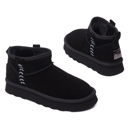 Ghete dama imblanite din piele intoarsa, O-JOO, BRITNEY OL52500A, negru - Img 3