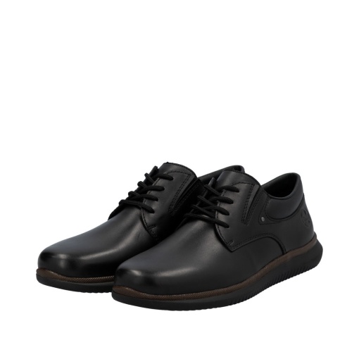 Pantofi bărbătești casual, Rieker 10419-00 din piele naturala, negru - Img 2