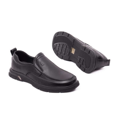 Pantofi bărbătești Otter E6E660009A 01-N din piele naturala, negru - Img 4