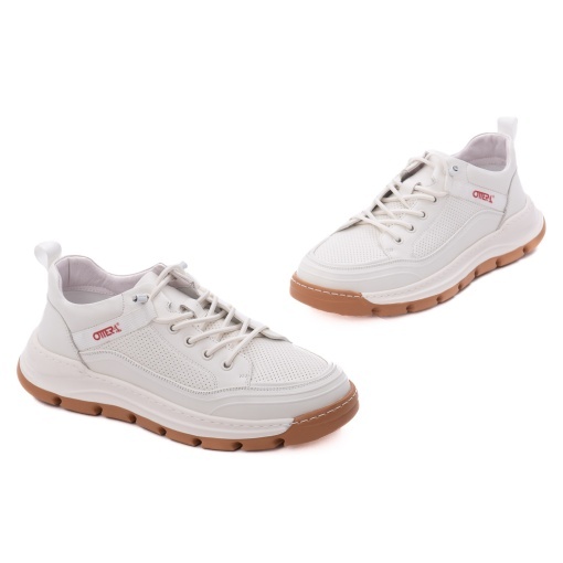 Pantofi barbati de vara din piele naturala, Otter 7CCJ80005A 13-N, alb - Img 2