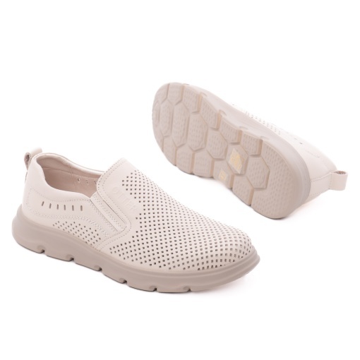 Pantofi barbati de vara din piele naturala, Otter 85DT80011B 52-N, crem - Img 4