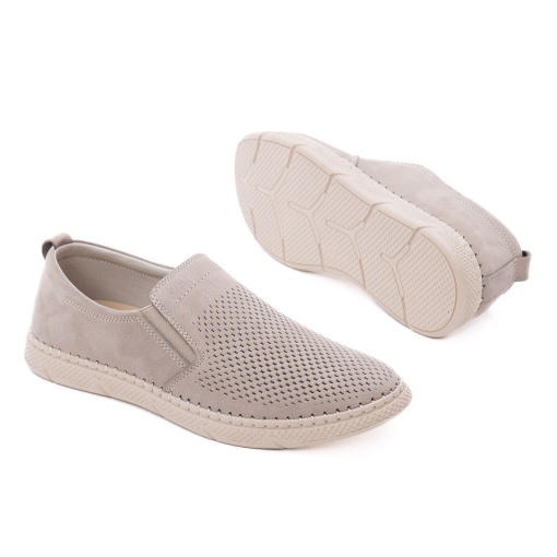 Pantofi barbati din piele naturala nabuc, Otter OT1822 50-2, gri deschis - Img 4