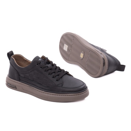 Pantofi barbati din piele naturala, Otter, V2V270008A 01-N, negru - Img 4