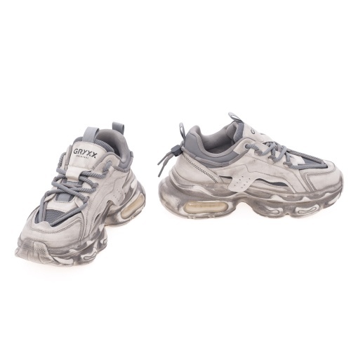 Pantofi barbati sport din piele mix, Gryxx 2F7801 13-Z, alb - Img 3