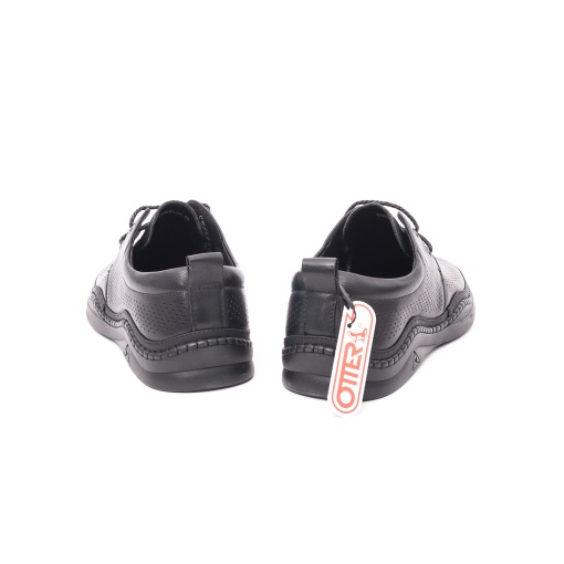 Pantofi Bărbați Vară Otter E6E660008A 01-N din Piele Naturală Perforată – Negru - Img 5