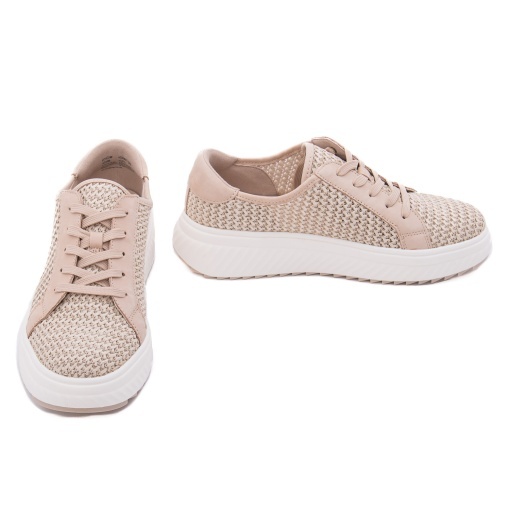 Pantofi dama casual din piele naturala, Caprice, 9-23710-46 408 BEIGE COMB, bej - Img 4