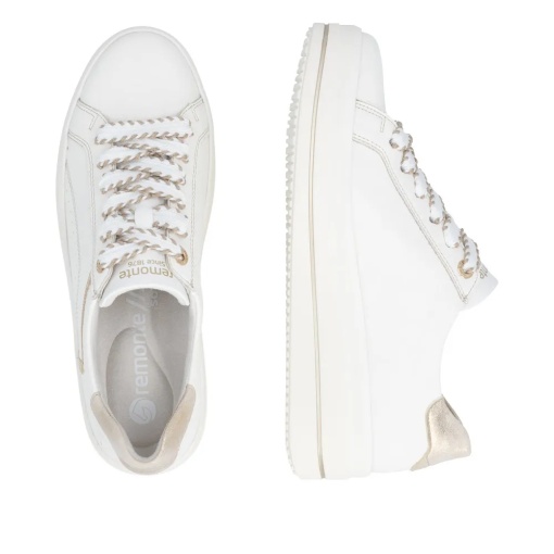 Pantofi dama casual din piele naturala, Remonte D1C13-80, alb - Img 10