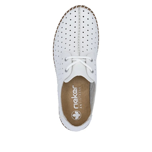 Pantofi dama casual din piele naturala, Rieker M2801-80, alb - Img 5