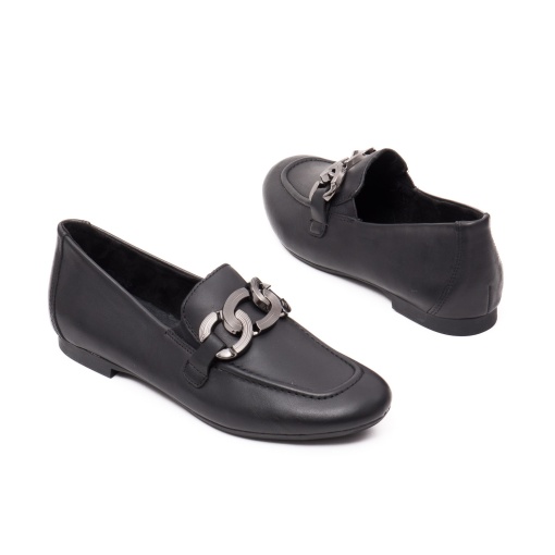 Pantofi dama casual, piele naturala, D0K09-00, negru - Img 3
