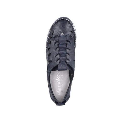 Pantofi dama de vara din piele naturala, Rieker 49956-14, bleumarin - Img 6