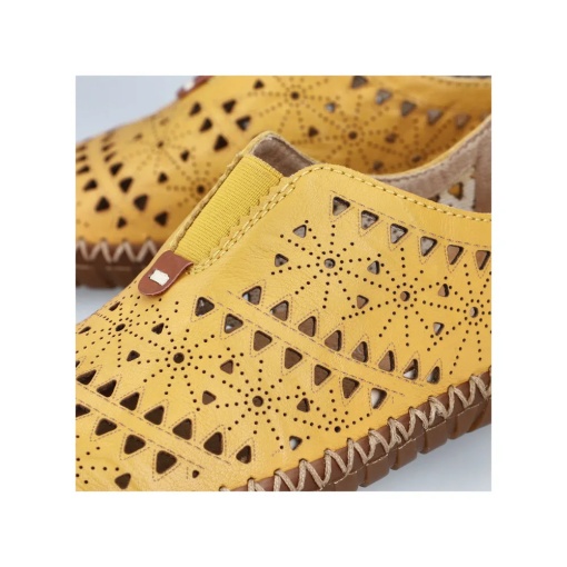 Pantofi dama de vara din piele naturala, Rieker M2852-68, galben - Img 12