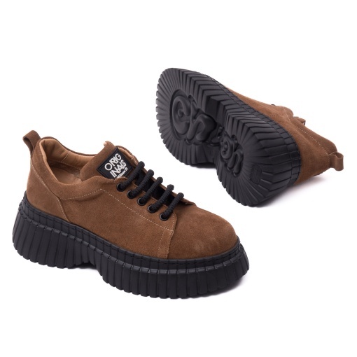 Pantofi dama din piele intoarsa, Dogati 018 70940, maro - Img 4
