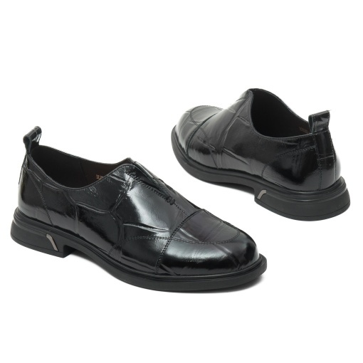 Pantofi dama din piele naturala lacuita, Karisma, H3DL70030B 01-1, negru - Img 3