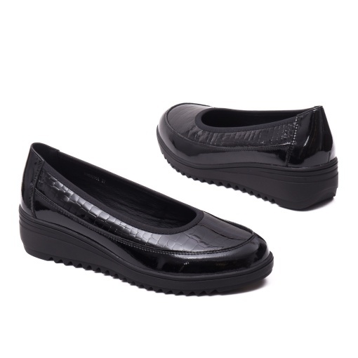 Pantofi dama din piele naturala lacuita, Karisma, V4VA60006A 01-O, negru - Img 3