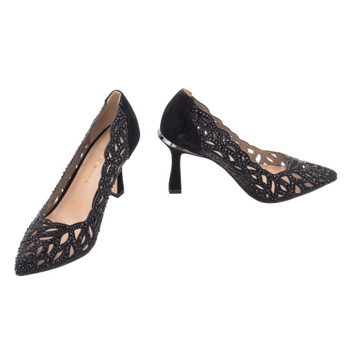 Pantofi dama eleganti din piele naturala intoarsa, ALMA EN PENA, I260245 SUEDE BLACK, negru - Img 3