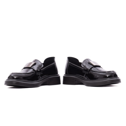 Pantofi dama eleganti din piele naturala lacuita, PASS Collection M5M580012A 01-L, negru - Img 5
