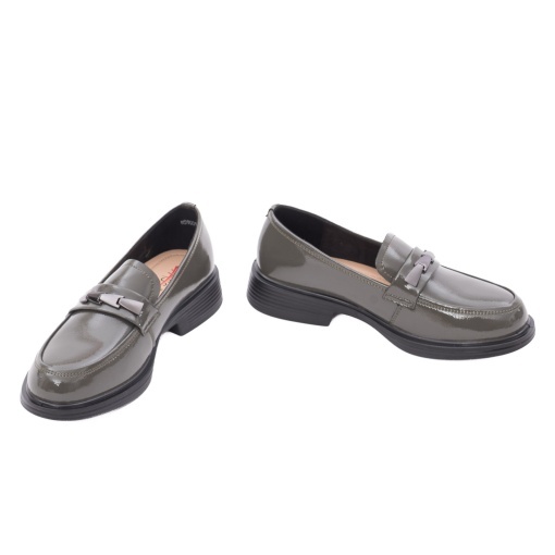 Pantofi dama eleganti din piele naturala lacuita, PASS Collection 1M590014B 40-L, kaki - Img 3