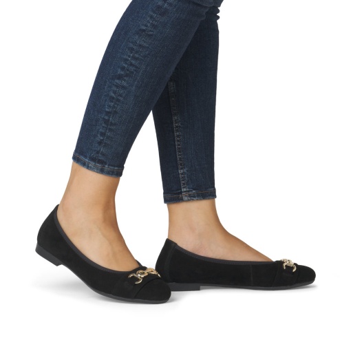Pantofi dama eleganti, piele naturala nabuc, D0K10-02, negru - Img 2
