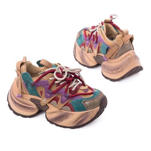 Pantofi dama sport din piele mix, Gryxx 1SW90001B 15-Z, multicolor - Img 3